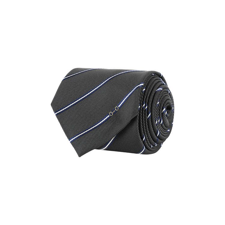 Gucci Striped Horsebit Silk Jacquard Tie 'Grey/Blue'