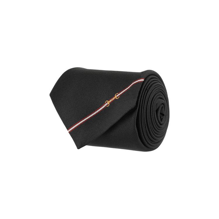 Gucci Horsebit Silk Jacquard Tie 'Black'