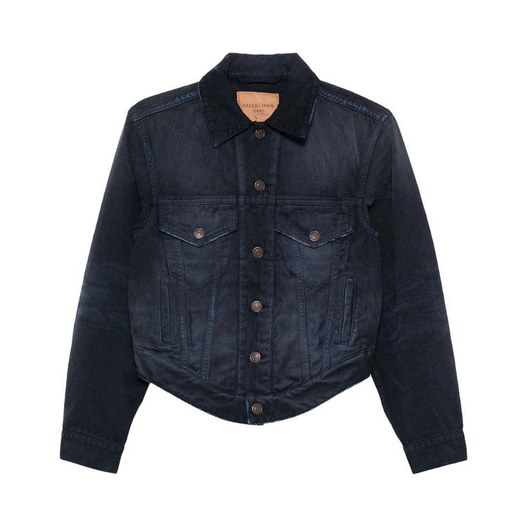 Balenciaga Curved Waistband Jacket 'Navy/Dirty Dark Blue'