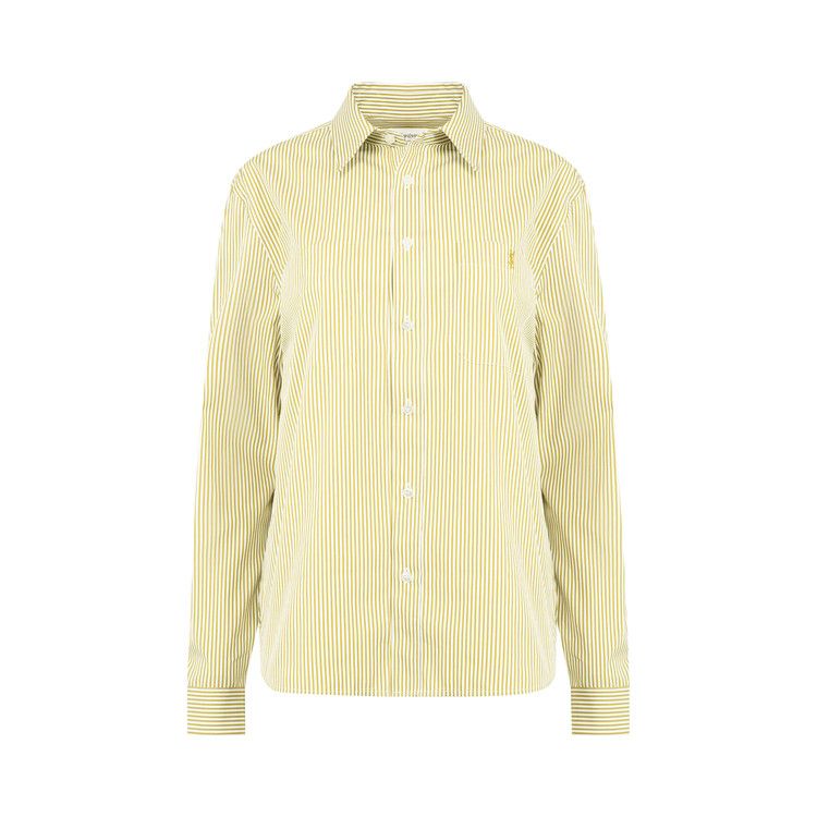 Saint Laurent Stripe Shirt 'Khaki/Blanc'