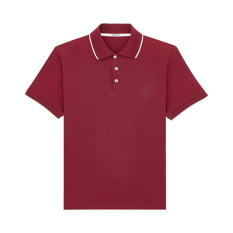 Saint Laurent Jersey Polo 'Bordeaux/Naturel'