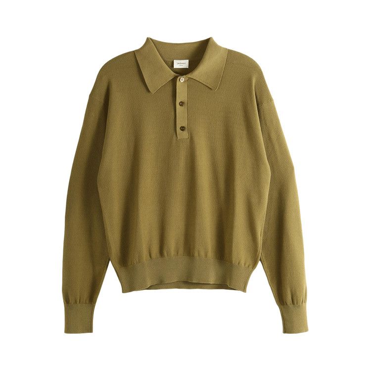 Saint Laurent Manches Longues Polo 'Khaki'