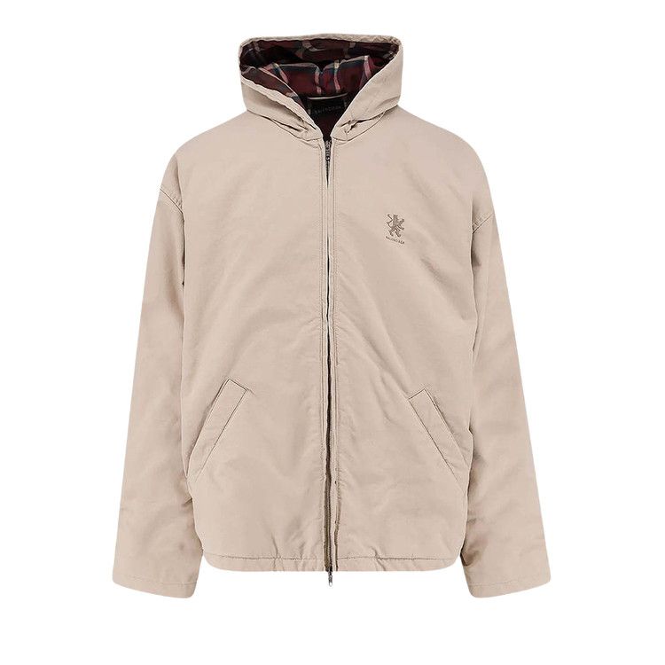 Balenciaga Hooded Zip Up Jacket 'Light Beige'