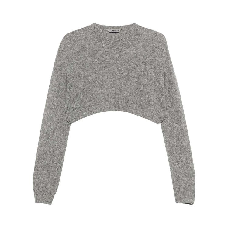 Balenciaga Cropped Crewneck 'Heather Grey'