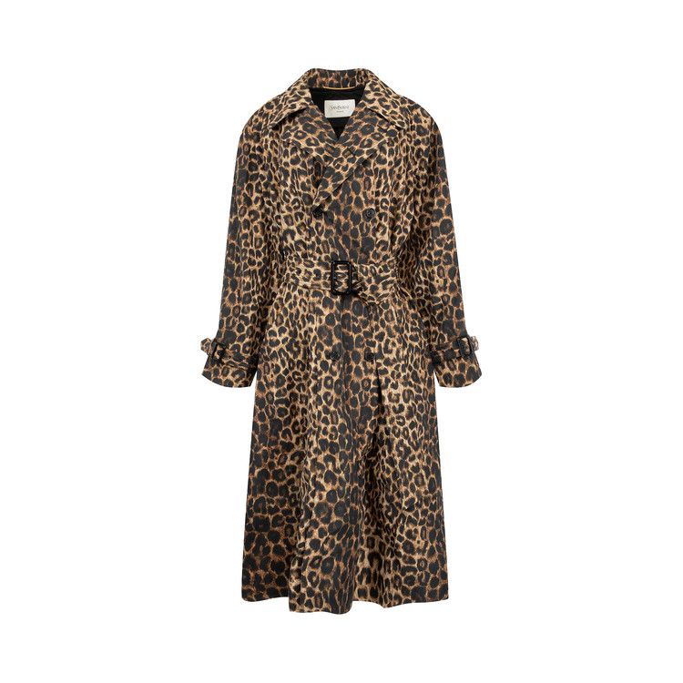 Saint Laurent Nylon Trench Coat 'Leopard'