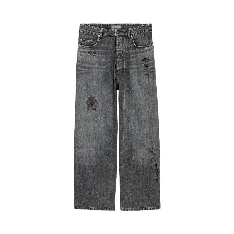 Balenciaga Tattoo Baggy Pants 'Dark Grey'