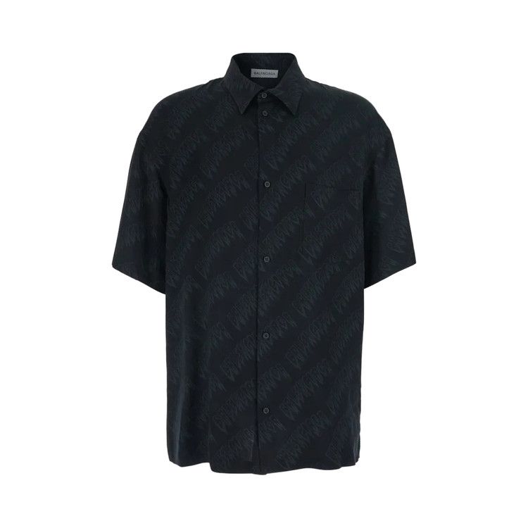 Balenciaga Short-Sleeve Large Fit Shirt 'Black'