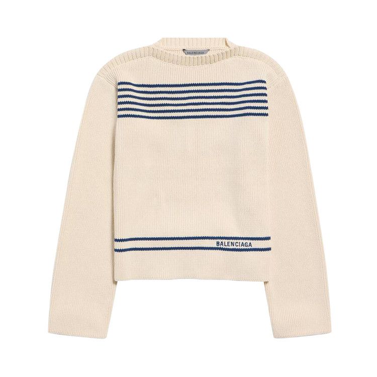 Balenciaga Boatneck Sweater 'Navy/White'