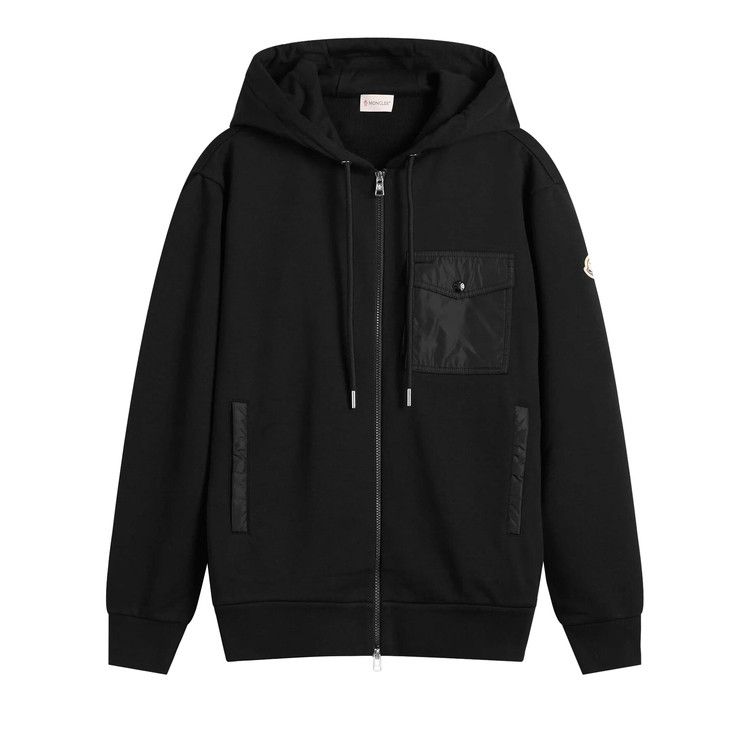 Moncler Zip Through Patch Hoodie 'Black'