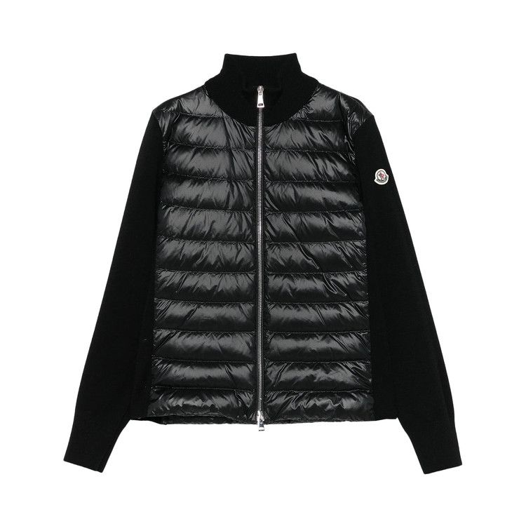 Moncler Wool Zip Up Puffer Jacket 'Black'