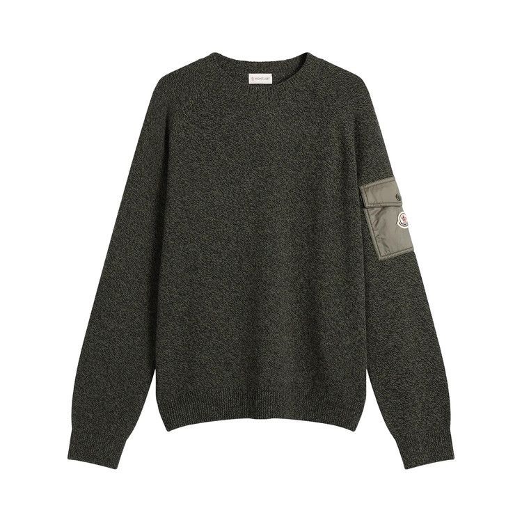Moncler Wool Cashmere Mouline Crew Neck Jumper 'Green'