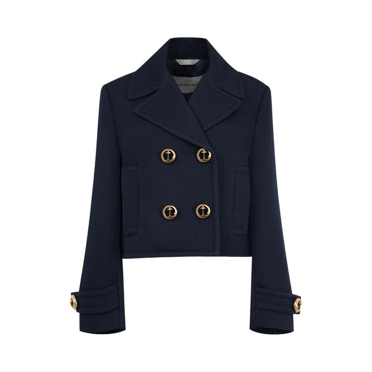 Balenciaga Cropped Peacoat 'Navy'