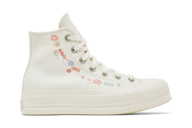 Converse Wmns Chuck Taylor All Star Lift Platform 'Embroidered Floral - Egret'