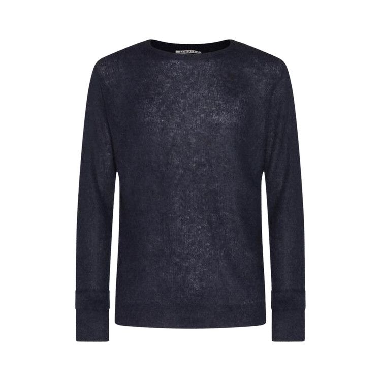 Auralee Baby Suri Alpaca Sheer Knit Pullover 'Navy'