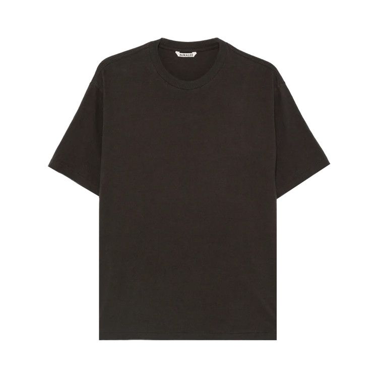 Auralee Brushed Organic Cotton Jersey Tee 'Ink Black'