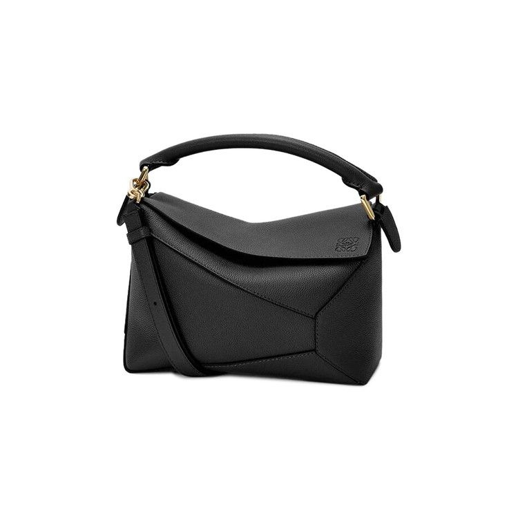 Loewe Small Puzzle Edge Bag In Soft Grained Calfskin 'Black'