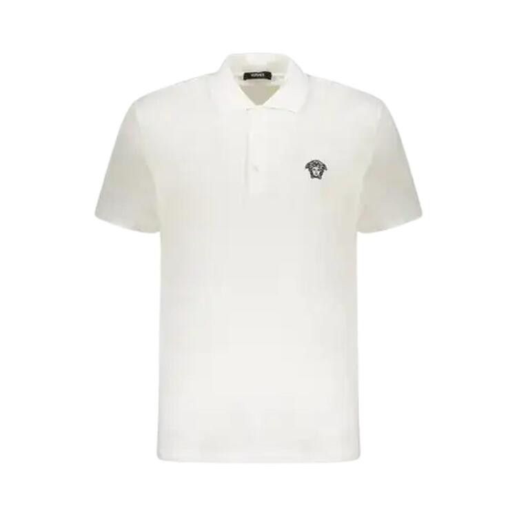 Versace Embroidered Cotton Polo Shirt 'White'