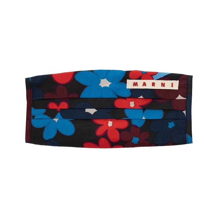 Marni Logo Floral Facemask 'Blue'