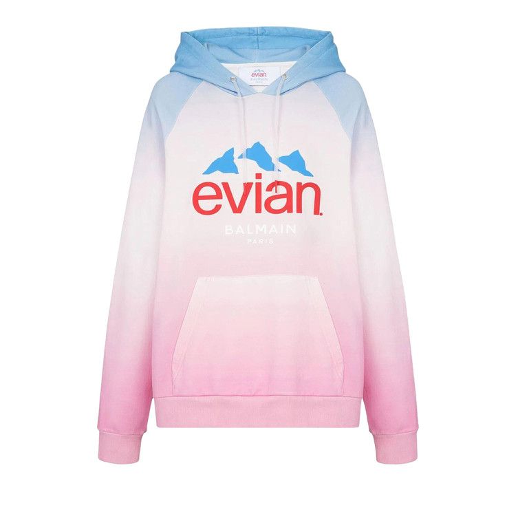 Balmain x Evian Gradient Oversized Hoodie 'Blue/Pale Pink/Pink/Multicolor'