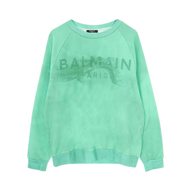 Balmain Logo Printed Crewneck Sweatshirt 'Green/Emerald Green'