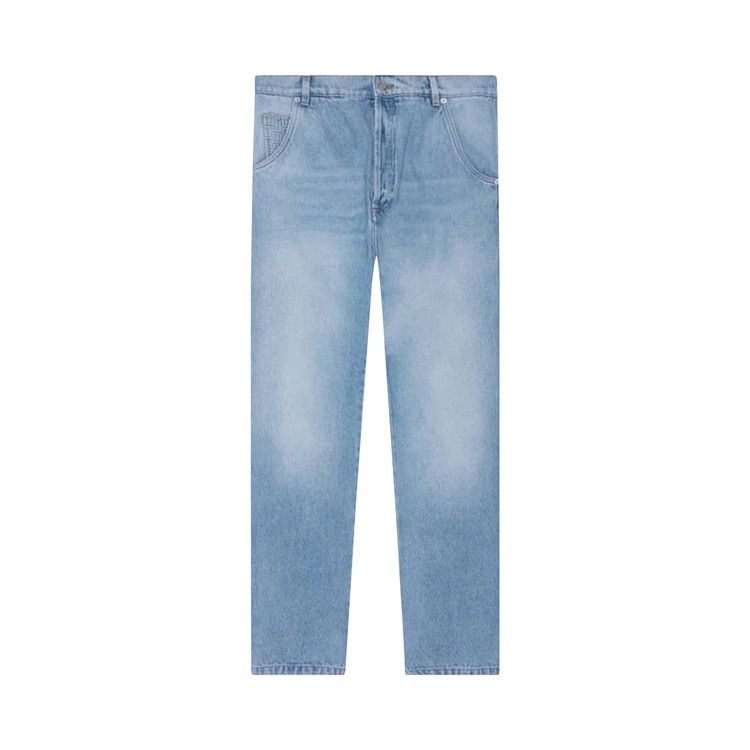 Balmain Straight Monogram Denim Pants 'Blue'