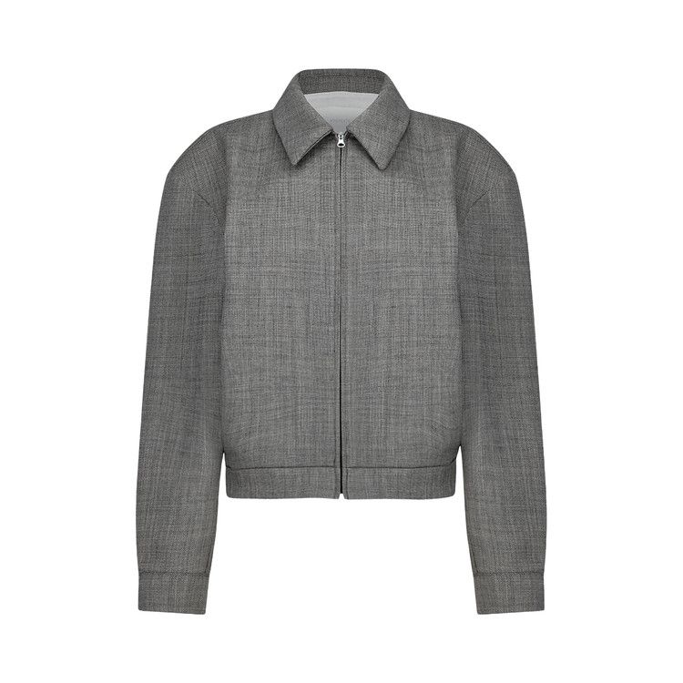 Amomento Wool Crop Zip-Up Jumper 'Grey Beige'