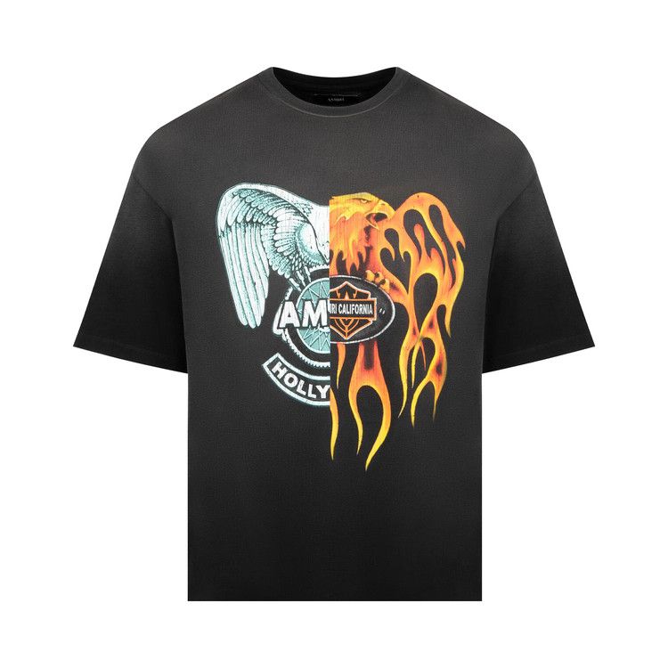 Amiri Spliced Logo Tee 'Black'