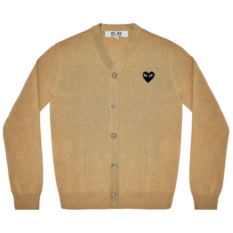 Comme des Garçons Play Small Heart Knitted Cardigan 'Light Camel'