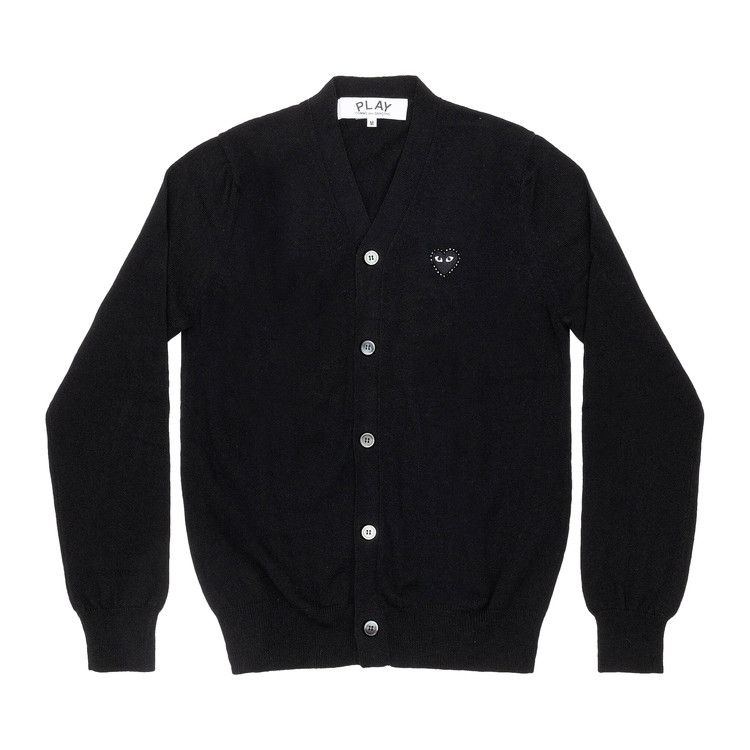 Comme des Garçons PLAY Rhinestone Heart V-Neck Cardigan 'Black'