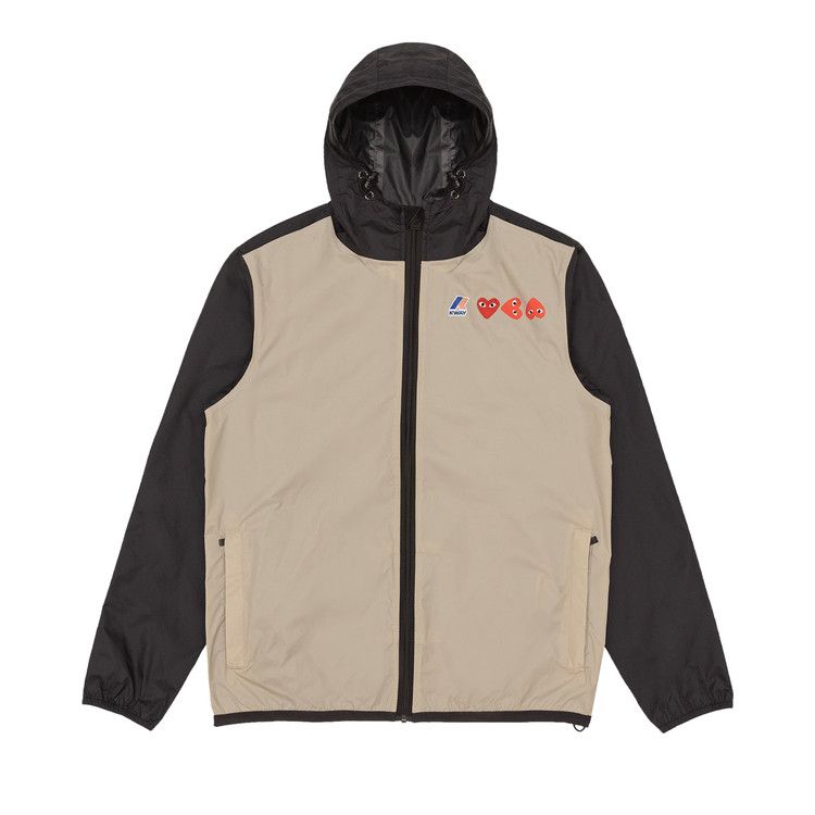 Comme des Garçons PLAY K-Way Hoodie Full Zip 'Beige/Black'