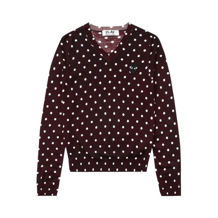 Comme des Garçons PLAY Polka Dot Sweater 'Burgundy'
