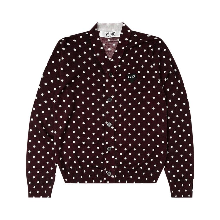 Comme des Garçons PLAY Polka Dot Cardigan Black Heart 'Burgundy'