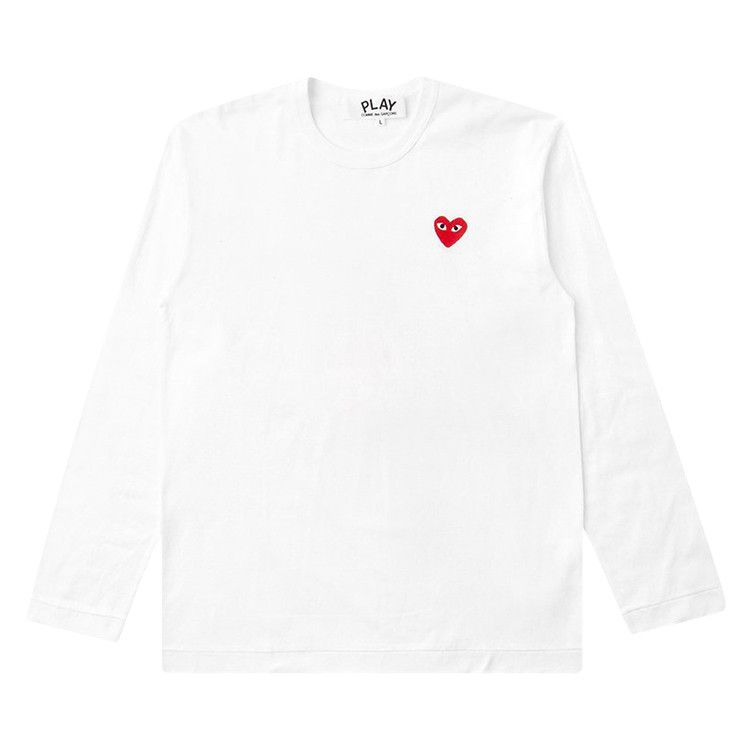 Comme des Garçons PLAY Emblem Long-Sleeve T-Shirt 'White'