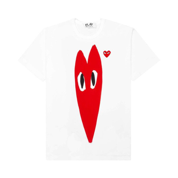 Comme des Garçons PLAY Red Emblem Long Heart T-Shirt 'White'