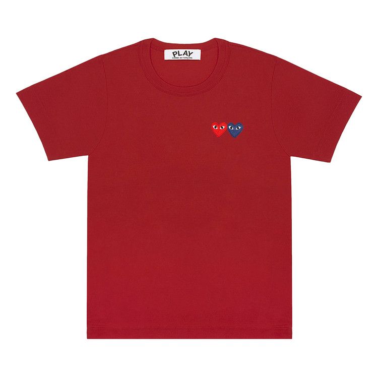 Comme des Garçons PLAY Double Hearts T-Shirt 'Burgundy'