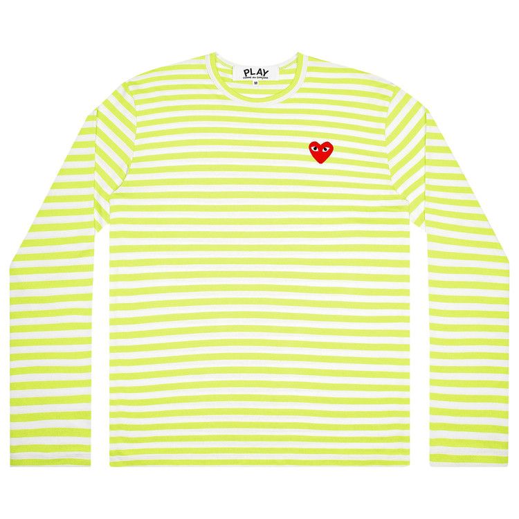 Comme des Garçons PLAY Pastelle Striped Long-Sleeve Shirt 'Green'