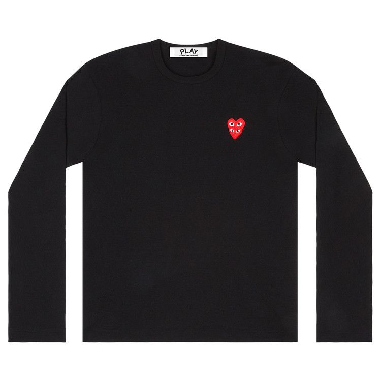 Comme des Garçons PLAY Double Heart Long-Sleeve T-Shirt 'Black'