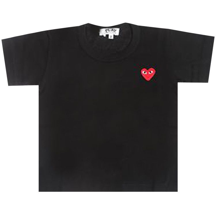 Comme des Garçons PLAY Kids Heart Logo T-Shirt 'Black'