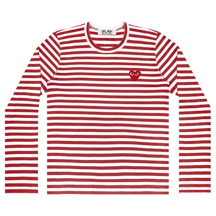 Comme Des Garçons PLAY Striped Long-Sleeve T-Shirt 'Red/White'