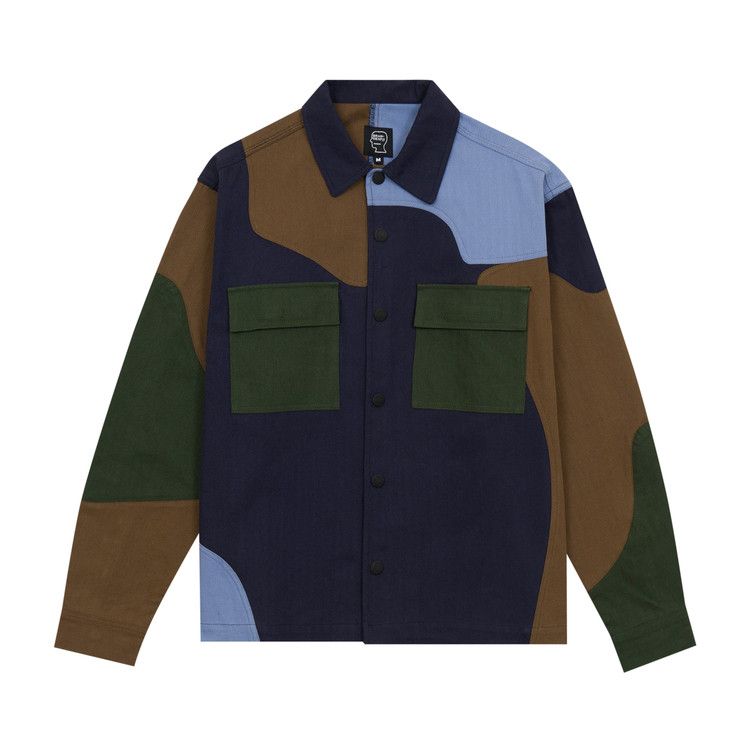 Brain Dead Patchwork Military Field Shirt Jacket 'Navy'