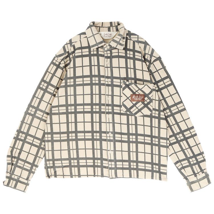 Brain Dead Plaid French Terry Button Up 'Sand'