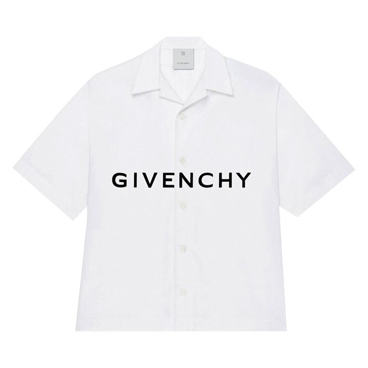 Givenchy Logo Hawaiian Shirt 'White/Black'
