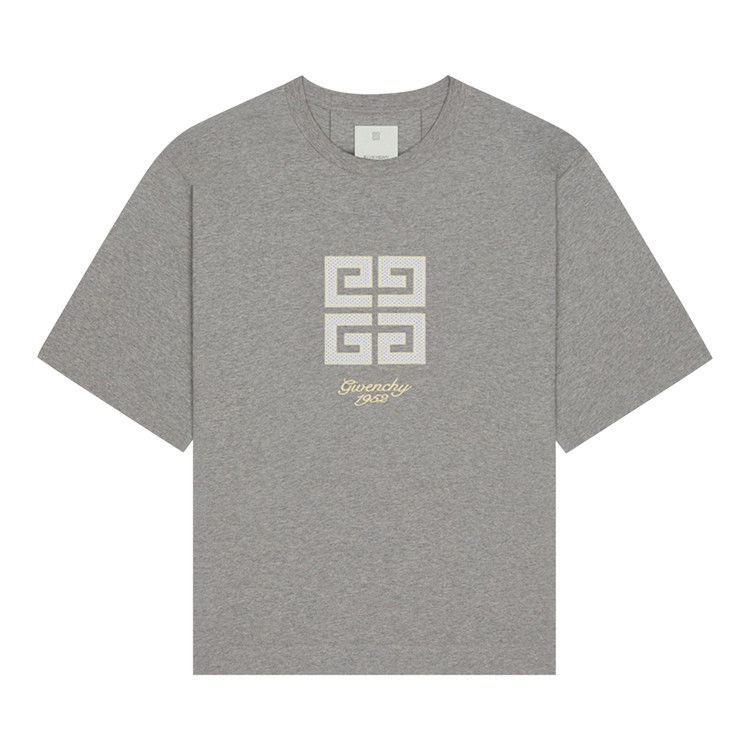 Givenchy 4G Embroidered Crewneck T-Shirt 'Light Grey Melange'