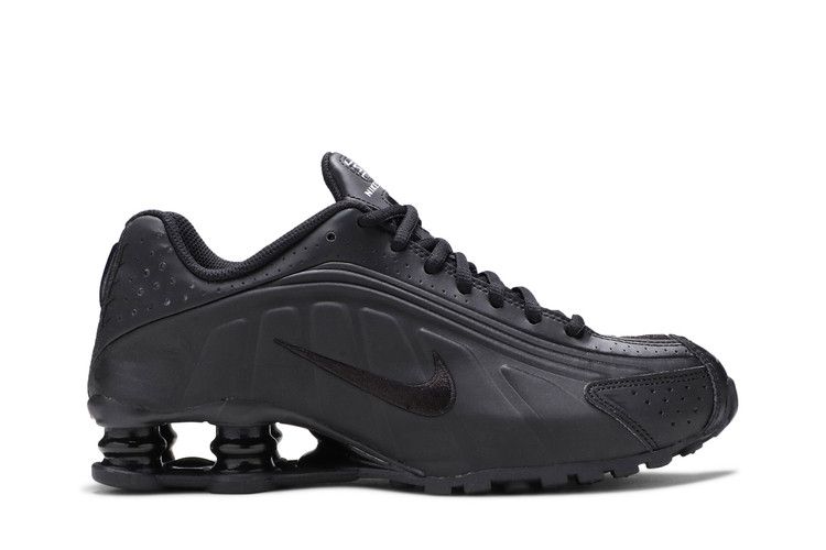 Nike Shox R4 GS 'Triple Black Embroidered Swoosh'