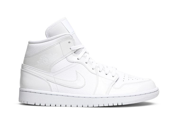 Wmns Air Jordan 1 Mid 'Triple White Patent'