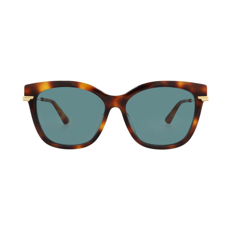 Bottega Veneta Cat Eye Sunglasses 'Havana/Gold/Green'