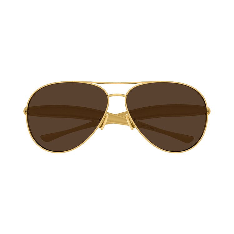 Bottega Veneta Aviator Sunglasses 'Shiny Gold/Brown'