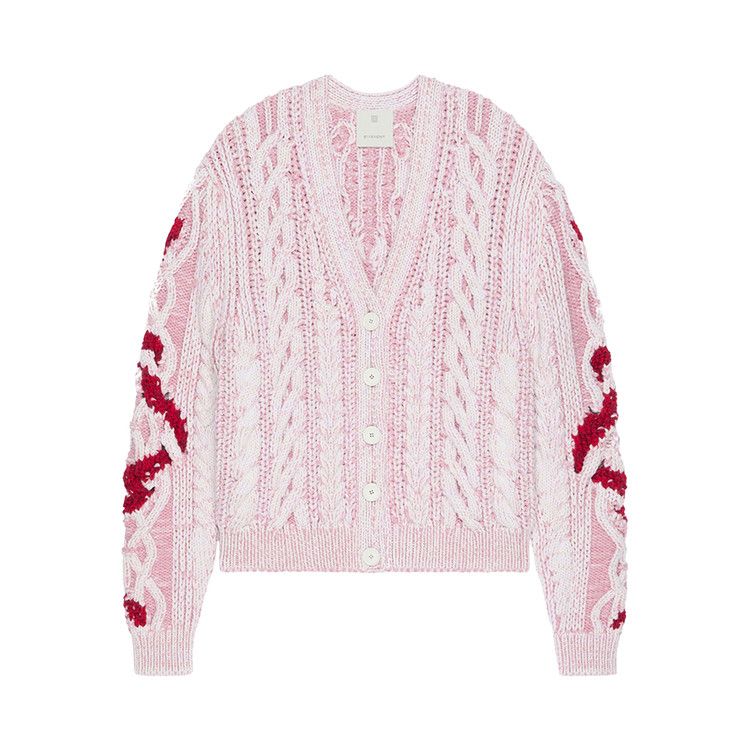 Givenchy Lunar Year Snake V-Neck Cardigan 'Ivory/Pink'