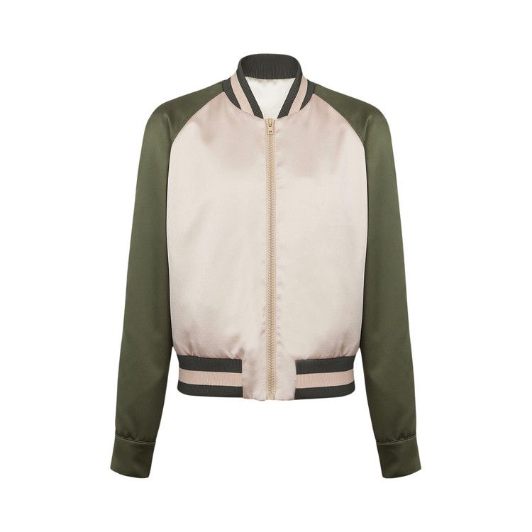Balmain Signature Satin Bomber 'Ivory/Khaki'