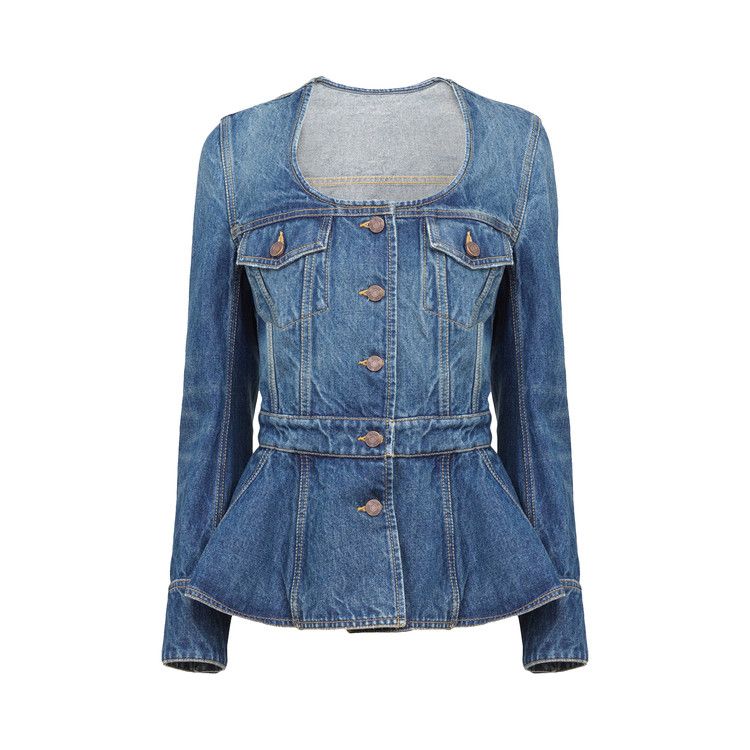 Chloé Peplum Riding Jacket 'Faded Indigo'